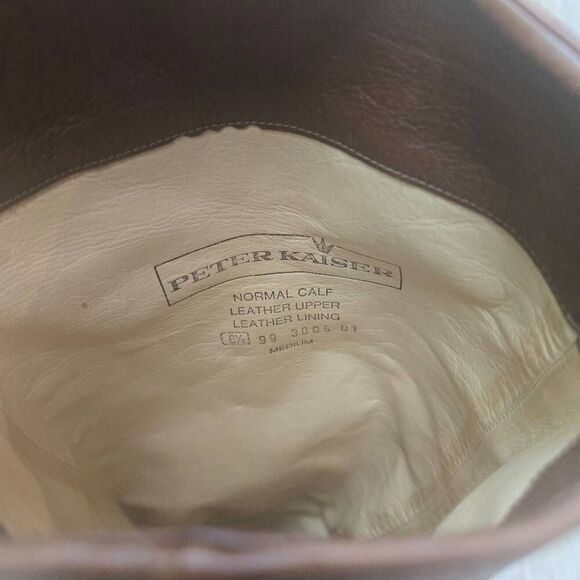 Peter Kaiser brown leather calf height boots women's 6.5 elastomere west Germany - Picture 6 of 13